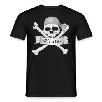 Totenschädel eines Piraten - Männer T-Shirt - Schwarz - Vorne - AI Model Male 178 light (178cm)