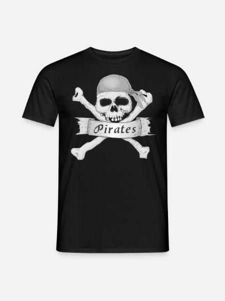 Skull of a pirate - Men's T-Shirt - black