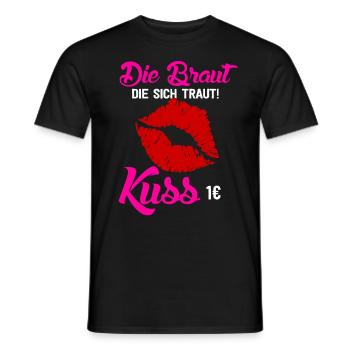 Bride JGA hen party marriage Marriage Kiss - Men's T-Shirt - black - Front - AI Model Male 178 light (178cm)