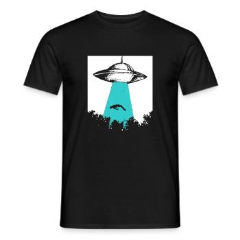 Ufo alien alien spaceship gift - Men's T-Shirt - black - Front - AI Model Male 178 light (178cm)