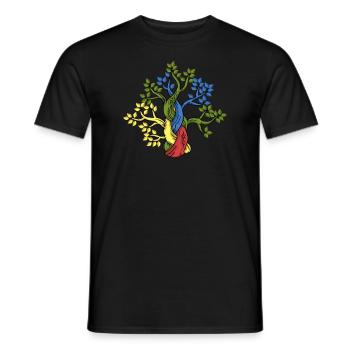 Cadeau d'amoureux de la nature arbre chêne hêtre - T-shirt homme - noir - Devant - AI Model Male 178 light (178cm)