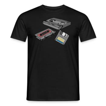 Cadeau cassette vidéo rétro cassette VHS - T-shirt homme - noir - Devant - AI Model Male 178 light (178cm)