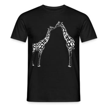 Giraffe Pärchen Tiergeschenk - Männer T-Shirt - Schwarz - Vorne - AI Model Male 178 light (178cm)