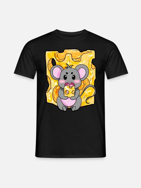 Souris de fromage Cartoon Cadeau Souris - T-shirt homme - noir