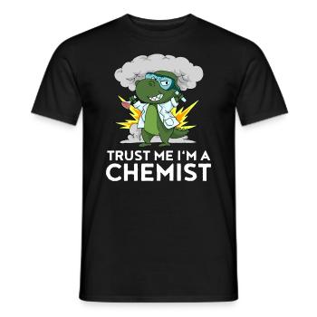 Chemist Dino Laboratory Chemistry Kids Gift - Men's T-Shirt - black - Front - AI Model Male 178 light (178cm)