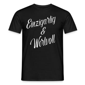 Unique and Valuable Self-Confidence Quote - Men's T-Shirt - black - Front - AI Model Male 178 light (178cm)