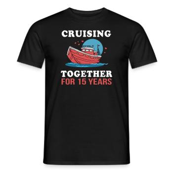15 Jahre Hochzeitstag 15 Jähriges Festtag Geschenk - Männer T-Shirt - Schwarz - Vorne - AI Model Male 178 light (178cm)