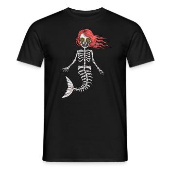 Meerjungfrau Skelett Gruselig Halloween Geschenk - Männer T-Shirt - Schwarz - Vorne - AI Model Male 178 light (178cm)