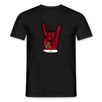 Christmas, Rock and Roll Hand, Xmas Metal Music - Men's T-Shirt - black - Front - AI Model Male 178 light (178cm)