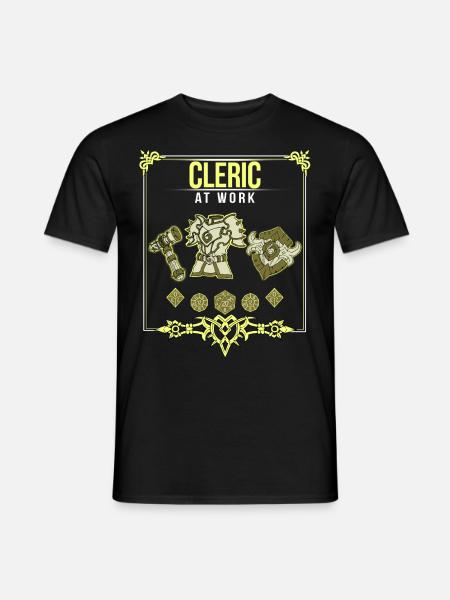 Rollenspiel Kleriker Würfel Roleplay Geschenk - Mænd T-shirt - sort