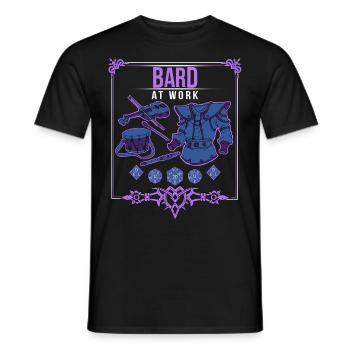 Role playing bard dice roleplay gift - Men's T-Shirt - black - Front - AI Model Male 178 light (178cm)