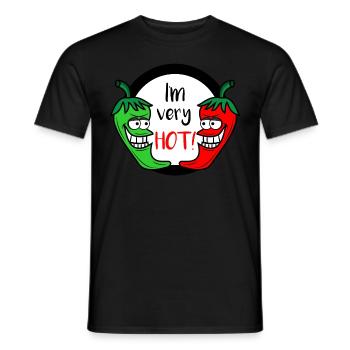 Chili shote comic for chefs and grill masters - Men's T-Shirt - black - Front - AI Model Male 178 light (178cm)