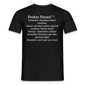 Nouvel An - T-shirt homme - noir - Devant - AI Model Male 178 light (178cm)