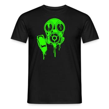 Gasmaske Maske Neon Horror Mask Grusel T-Shirt - Männer T-Shirt - Schwarz - Vorne - AI Model Male 178 light (178cm)