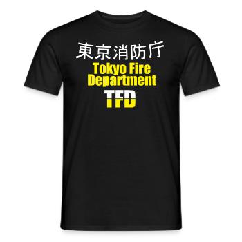 Feuerwehr Japan Tokio , fire department , - Männer T-Shirt - Schwarz - Vorne - AI Model Male 178 light (178cm)