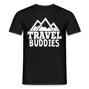 Ensemble cadeau de vacances voyage compagnons de voyage - T-shirt homme - noir - Devant - AI Model Male 178 light (178cm)