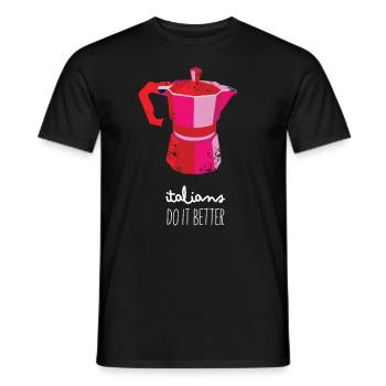 Italians Do It Better Espresso Maker Coffee - Men's T-Shirt - black - Front - AI Model Male 178 light (178cm)