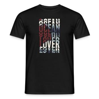 Vagues de la mer - T-shirt homme - noir - Devant - AI Model Male 178 light (178cm)