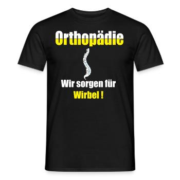 Orthopédie, Nous veillons à la chemise vertèbre cadeau - T-shirt homme - noir - Devant - AI Model Male 178 light (178cm)