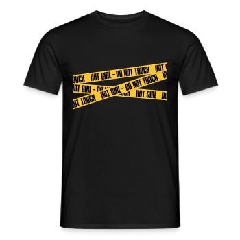 HOT GIRL DO NOT TOUCH - Sexy Girls Barrier Tape - Men's T-Shirt - black - Front - AI Model Male 178 light (178cm)