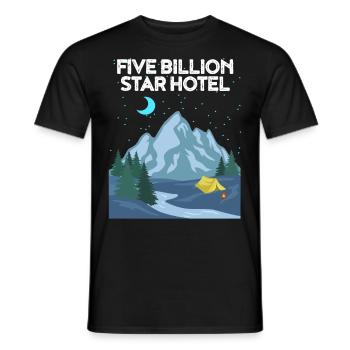 Fünf Milliarden Sterne Hotel Zelt Camping Geschenk - Männer T-Shirt - Schwarz - Vorne - AI Model Male 178 light (178cm)