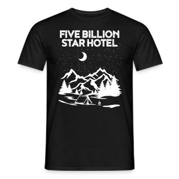 Fünf Milliarden Sterne Hotel Zelt Camping Geschenk - Männer T-Shirt - Schwarz - Vorne - AI Model Male 178 light (178cm)
