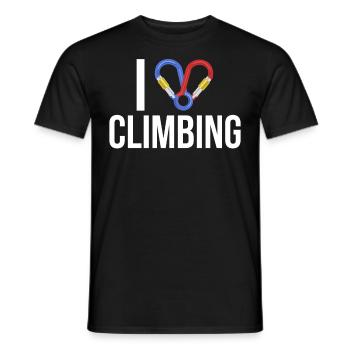 Climbing bouldering rope climbing love gift - Men's T-Shirt - black - Front - AI Model Male 178 light (178cm)