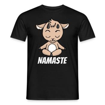 Yoga Goat Meditation Yogi Namaste Zen Gift - Men's T-Shirt - black - Front - AI Model Male 178 light (178cm)