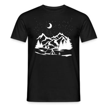 Camping tents nature starry camper gift - Men's T-Shirt - black - Front - AI Model Male 178 light (178cm)
