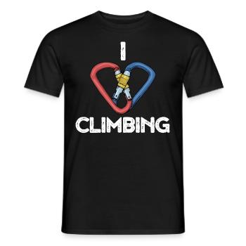 Climbing bouldering rope climbing love gift - Men's T-Shirt - black - Front - AI Model Male 178 light (178cm)
