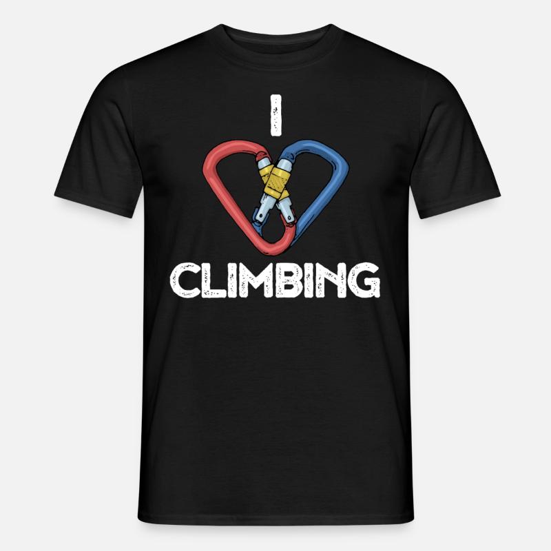 Klettern Bouldern Seilklettern Liebe Geschenk - Männer T-Shirt - Schwarz