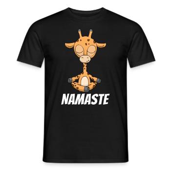 Cadeau Yogi Méditation Namaste Yoga Girafe - T-shirt homme - noir - Devant - AI Model Male 178 light (178cm)