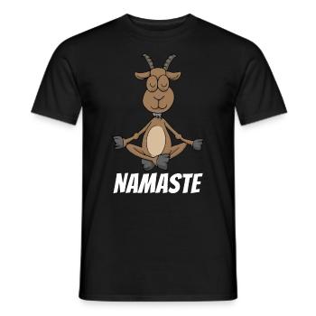 Namaste Yoga Chèvre Méditation Yogi Zen Cadeau - T-shirt homme - noir - Devant - AI Model Male 178 light (178cm)