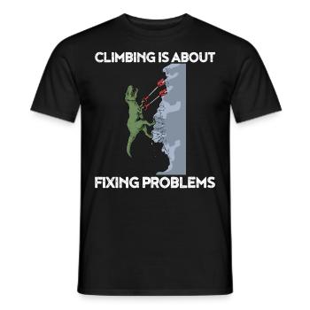 Dinosaure grimpant d'escalade en bloc de T-Rex - T-shirt homme - noir - Devant - AI Model Male 178 light (178cm)