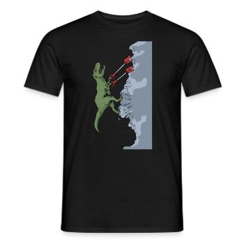 Dinosaure grimpant d'escalade en bloc de T-Rex - T-shirt homme - noir - Devant - AI Model Male 178 light (178cm)