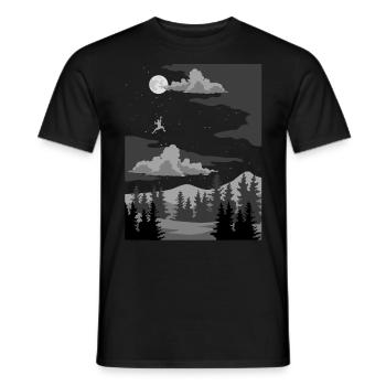 L’escalade lune étoiles ciel bouldern cadeau - T-shirt homme - noir - Devant - AI Model Male 178 light (178cm)