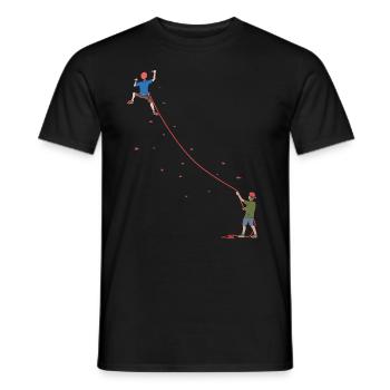 L’escalade Bouldern à la corde cadeau partenaire - T-shirt homme - noir - Devant - AI Model Male 178 light (178cm)