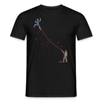 L’escalade Bouldern à la corde cadeau partenaire - T-shirt homme - noir - Devant - AI Model Male 178 light (178cm)