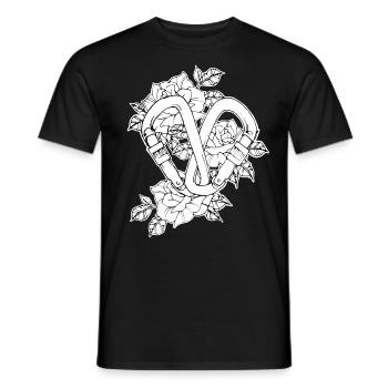 Climbing Love Carabiner Flower Romantic Gift - Men's T-Shirt - black - Front - AI Model Male 178 light (178cm)