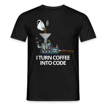 Programmeur de café en code informatique cadeau - T-shirt homme - noir - Devant - AI Model Male 178 light (178cm)