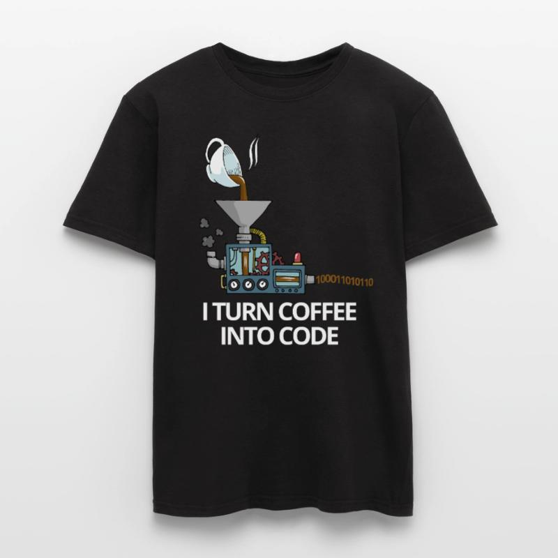 Programmierer Kaffee in Code Informatik Geschenk Männer T-Shirt