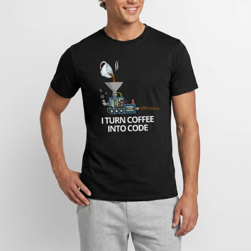 Programmierer Kaffee in Code Informatik Geschenk Männer T-Shirt