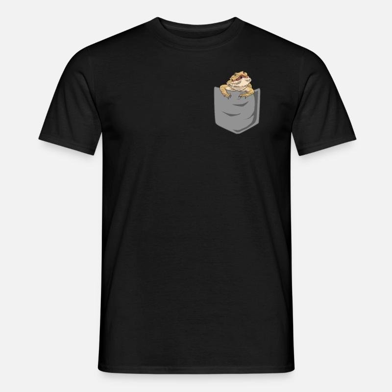 Bearded dragon in bag Lizard dwarf bearded gift - Men’s T-shirt - black