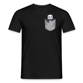 Panda Panda Bear in Pocket Pocket Animal Gift - Men's T-Shirt - black - Front - AI Model Male 178 light (178cm)