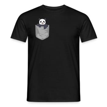 Panda Panda Bear in Pocket Pocket Animal Gift - Men's T-Shirt - black - Front - AI Model Male 178 light (178cm)