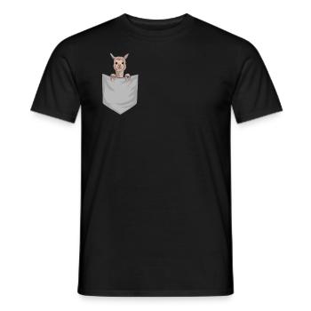 Alpaga dans un sac cadeau d'alpaga - T-shirt homme - noir - Devant - AI Model Male 178 light (178cm)
