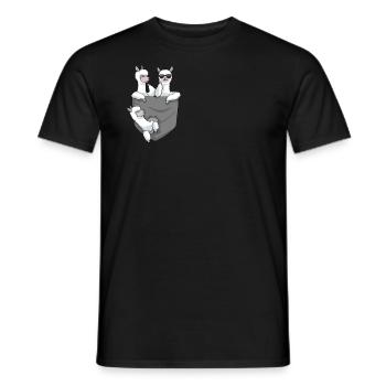 Alpagas dans un cadeau de poche avec un alpaga - T-shirt homme - noir - Devant - AI Model Male 178 light (178cm)