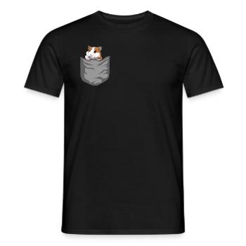 Hamster in Tasche Goldhamster Geschenk - Männer T-Shirt - Schwarz - Vorne - AI Model Male 178 light (178cm)