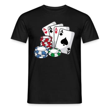 Cartes POKER Poker Chips Texas Cadeau Holdem - T-shirt homme - noir - Devant - AI Model Male 178 light (178cm)