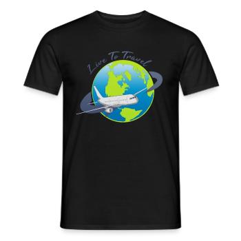 Vivre pour voyager, Voyage - Autour du monde - T-shirt homme - noir - Devant - AI Model Male 178 light (178cm)